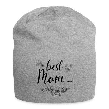 Beste Mama - Jersey-Beanie - Grau meliert - Vorne