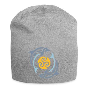 Dauphins tribaux - Bonnet en jersey - gris chiné - Devant