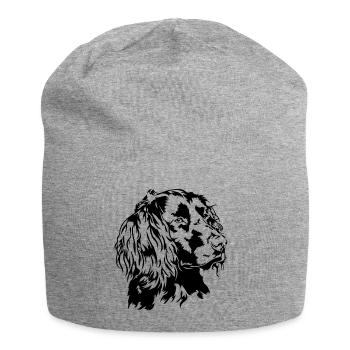 German Quail Dog Portrait Hunting Dogs Wilsigns - Jersey Beanie - heather grey - Front
