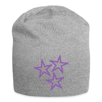 ETOILE. ETOILES. STAR. FÊTE. ANNIVERSAIRE. NOËL. - Bonnet en jersey - gris chiné - Devant