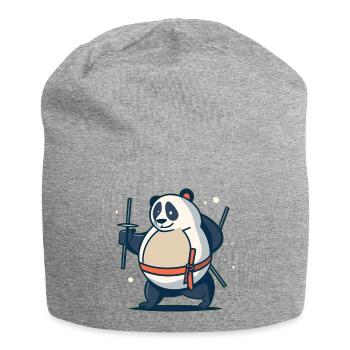 Panda - Jersey-Beanie - Grau meliert - Vorne