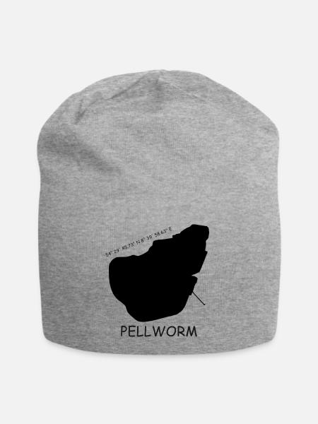 Pellworm Koordinaten - Jersey-Beanie - Grau meliert