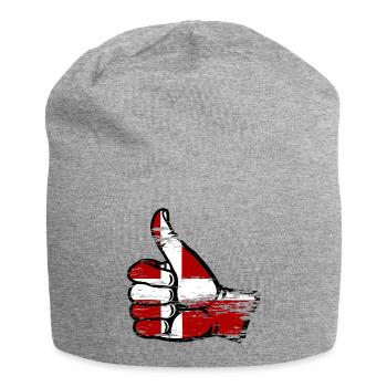 Denmark Flag All Right Symbol - Jersey Beanie - heather grey - Front
