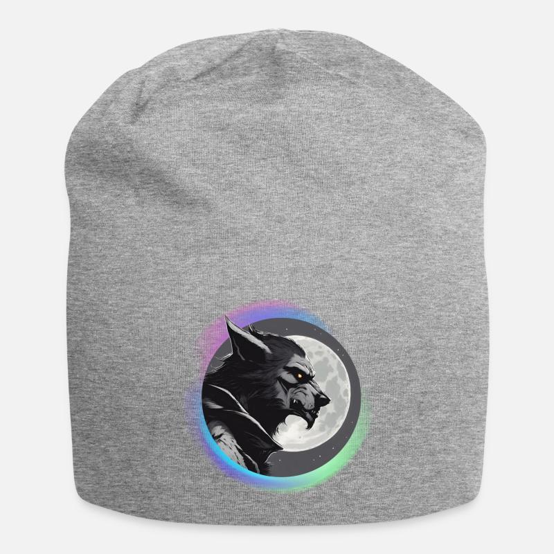 Werwolf spitzt die Ohren - Jersey-Beanie - Grau meliert