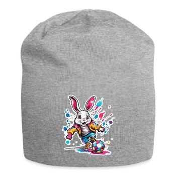 Soccer Bunny / Animal / Soccer / Goal / Sports - Jersey Beanie - heather grey - Front