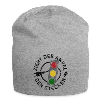 Zieht der Ampel den Stecker - Spruch - Jersey-Beanie - Grau meliert - Vorne