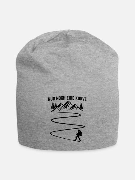 nur noch eine kurve wandern wanderer - Jersey-Beanie - Grau meliert