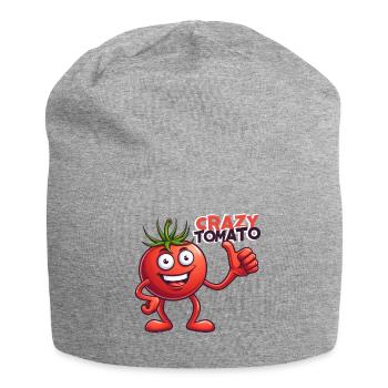 Crazy Veggies: Tomato with Thumbs Up - Jersey-Beanie - Grau meliert - Vorne