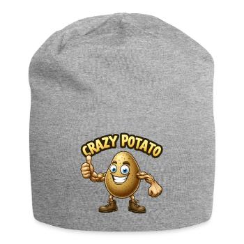 Crazy Veggies: Potato Body Builder Thumbs Up - Jersey Beanie - heather grey - Front