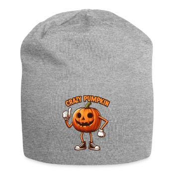 Crazy Veggies: Carved Pumpkin Thumbs Up - Jersey Beanie - heather grey - Front