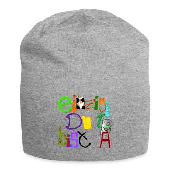 Einzigartig du bist - Jersey-Beanie - Grau meliert - Vorne