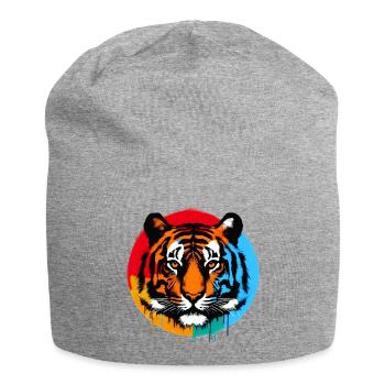 Tigre - Bonnet en jersey - gris chiné - Devant
