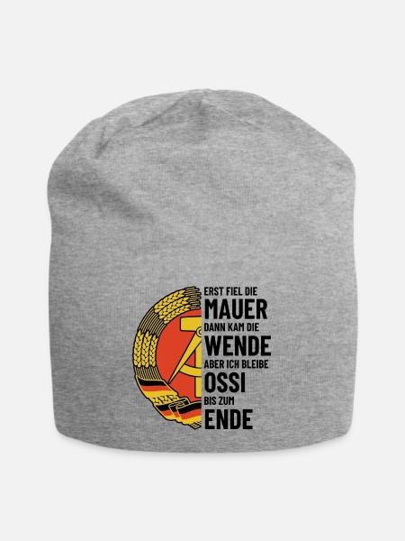 Ossi bis zum Ende - DDR Spruch - Jersey-Beanie - Grau meliert