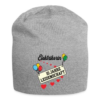 Elektrikerin Jubiläum 10 Jahre 10. jähriges Jubi - Jersey-Beanie - Grau meliert - Vorne
