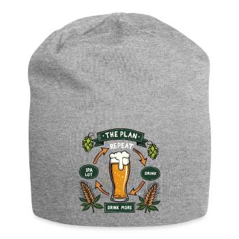 IPAlot when I drink - The Plan for the evening - Jersey Beanie - heather grey - Front