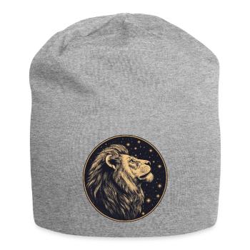 Lion avec ciel étoilé - Bonnet en jersey - gris chiné - Devant