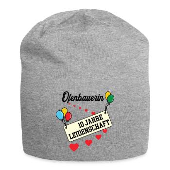 Ofenbauerin Jubiläum 10 Jahre 10. jähriges Jubi - Jersey-Beanie - Grau meliert - Vorne