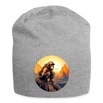 Monkey Hiking / Mountaineer Monkey - Jersey Beanie - heather grey - Front