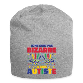 Je ne suis pas bizarre je suis autiste - Bonnet en jersey - gris chiné - Devant
