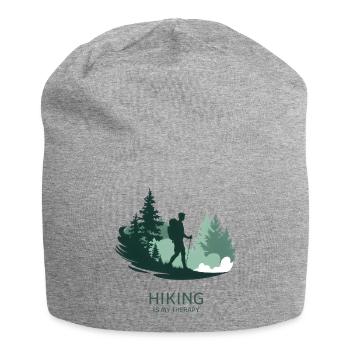Hiking is My Therapy – Nature & Forest - Jersey Beanie - heather grey - Front