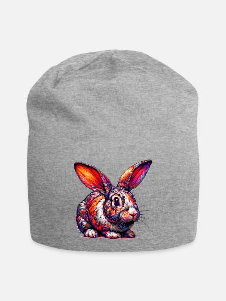 Kaninchen - Jersey-Beanie - Grau meliert