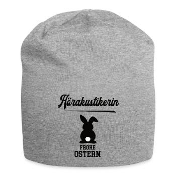 Hörakustikerin Frohe Ostern Oster Outfit Akustiker - Jersey-Beanie - Grau meliert - Vorne