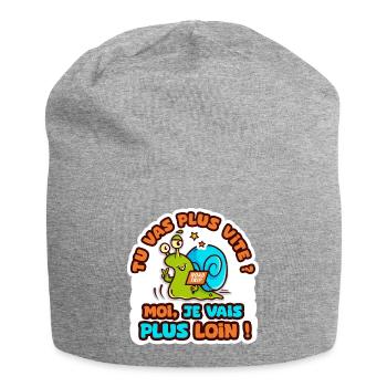 je vais plus loin humour sticker camping car - Bonnet en jersey - gris chiné - Devant