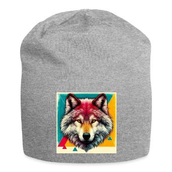 Wolf - Jersey Beanie - heather grey - Front