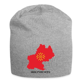 Map of the Midi-Pyrénées - Jersey Beanie - heather grey - Front
