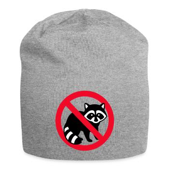 No Raccoon Zone Emblem - Jersey Beanie - heather grey - Front