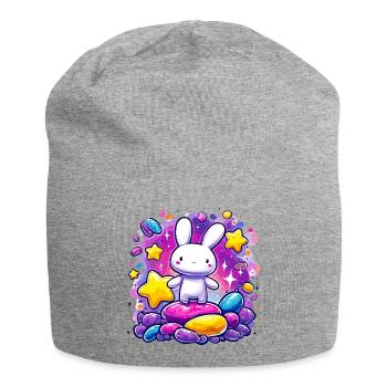 Kuschelbunny im Zuckersturm - Jersey-Beanie - Grau meliert - Vorne
