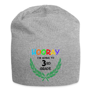 Hourra, je vais en CE1** - Bonnet en jersey - gris chiné - Devant