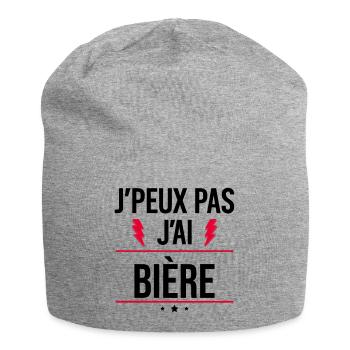 J’peux pas j’ai bière Humour Apéro - Bonnet en jersey - gris chiné - Devant