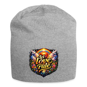 Lass die Liebe herrschen - Jersey-Beanie - Grau meliert - Vorne
