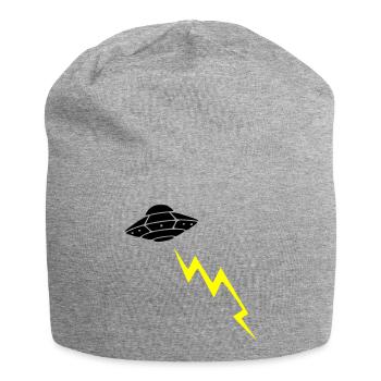 UFO Invasion Lightning Attack Alien Vector - Jersey Beanie - heather grey - Front