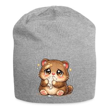 Consolation du ruban de larmes de chaton câlin - Bonnet en jersey - gris chiné - Devant