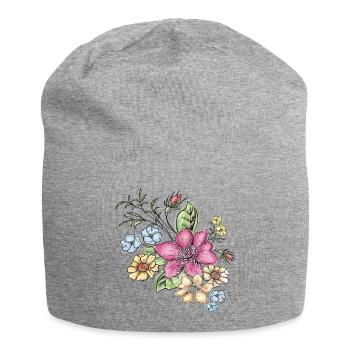 Floral floral pattern - Jersey Beanie - heather grey - Front