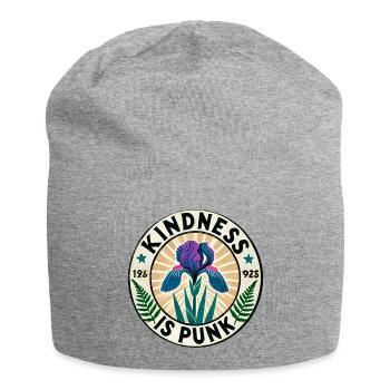 Freundlichkeit ist Punk-Iris-Patch - Jersey-Beanie - Grau meliert - Vorne