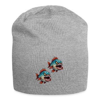 Piranha Deep Sea Fighter - Jersey Beanie - heather grey - Front