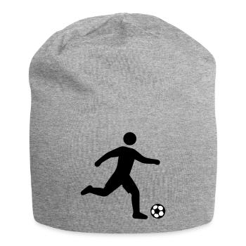 Fussballer Silhouette - Jersey-Beanie - Grau meliert - Vorne