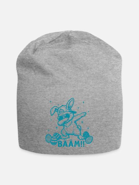 Lustiges Oster Dabbing Osterhase Bääm - Jersey-Beanie - Grau meliert