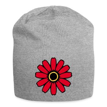 Fleurs rouges Fleurs Fleur Fleur sauvage Herbes - Bonnet en jersey - gris chiné - Devant