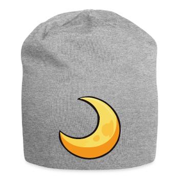 Moon in warm yellow - Jersey Beanie - heather grey - Front