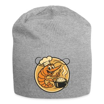 Lobster Chef Cartoon Pot - Jersey Beanie - heather grey - Front