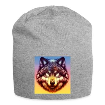 Wolf - Jersey Beanie - heather grey - Front
