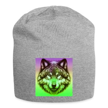 Wolf - Jersey Beanie - heather grey - Front