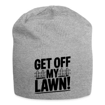 Runter von meinem Rasen! - Jersey-Beanie - Grau meliert - Vorne