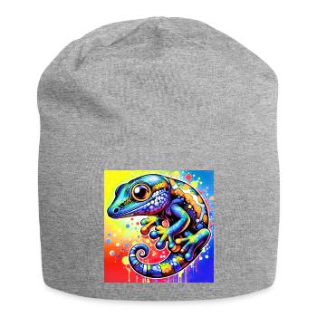 Gecko - Jersey-Beanie - Grau meliert - Vorne