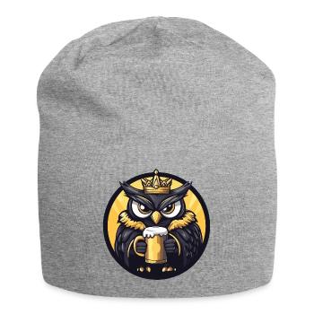 Eule Bier Lustig - Jersey-Beanie - Grau meliert - Vorne