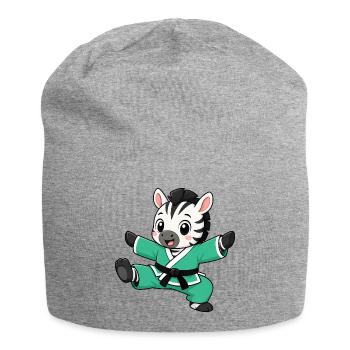 Zebra Karate Martial Arts Martial Arts Kick Animal - Jersey Beanie - heather grey - Front